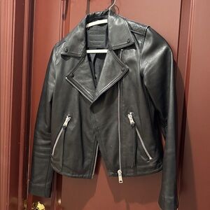 All Saints Dalby Leather slim fit Jacket size US 4